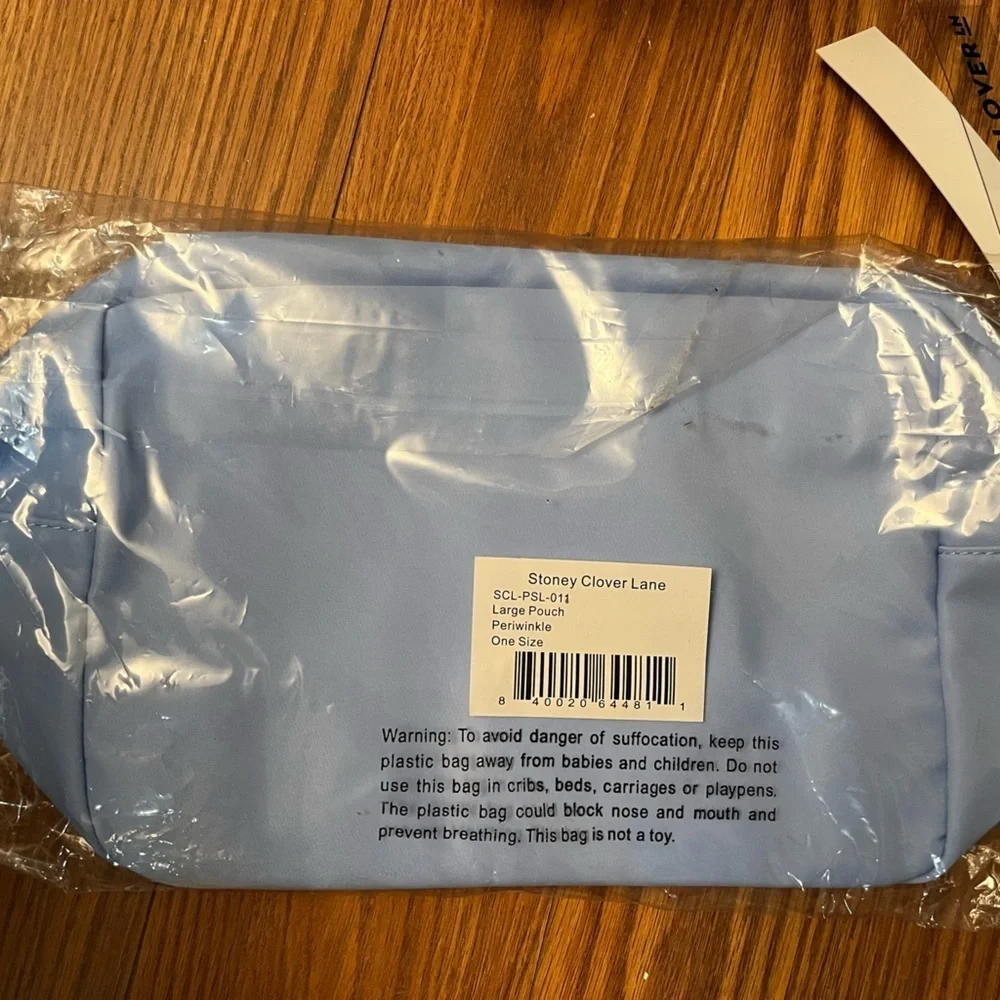 NWT Stoney Clover Lane Fly Away Large Pouch Periwinkle Blue